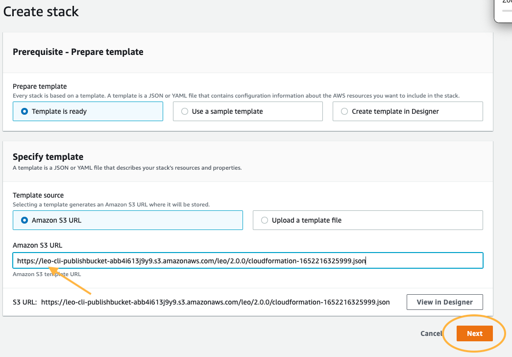 Create Stack Step 1